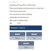 Sun Optics USA Prismenringe 30mm High Torx .22lr