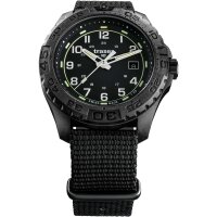 Traser Armbanduhr P96 OdP Evolution  schwarzes NATO-Armband, schwarzes Zifferblatt