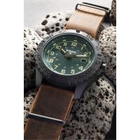Traser Armbanduhr P96 OdP Evolution  braunes Lederarmband, grünes Zifferblatt